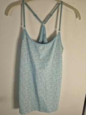 Champion White And Light Blue Floral Exercise Top